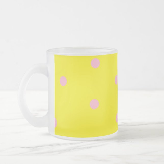 Tasse Givré Pois roses sur jaune (Gauche)