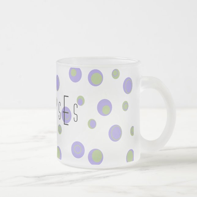 Tasse Givré Pois vert violet Monogramme (Droit)