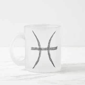 Tasse Givré Poissons. Signe d'astrologie de zodiaque. Noir