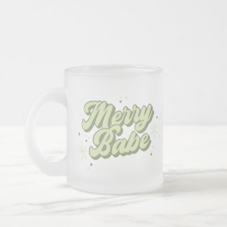 Tasse Givré Police Green Merry Babe tendance avec flocons de n