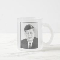 Portrait de John F Kennedy Président Verre Givré C