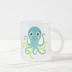 Tasse Givré Poulpe bleu et jaune