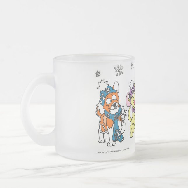 Tasse Givré Prenez la vie d'un chien ! Chiots à neige ! (Gauche)