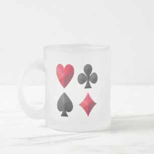 Tasse Givré Quatre combinaisons de cartes à jouer : coeurs, cl