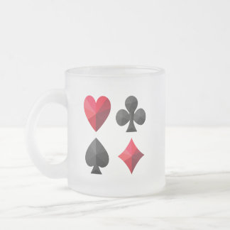 Tasse Givré Quatre combinaisons de cartes à jouer : coeurs, cl