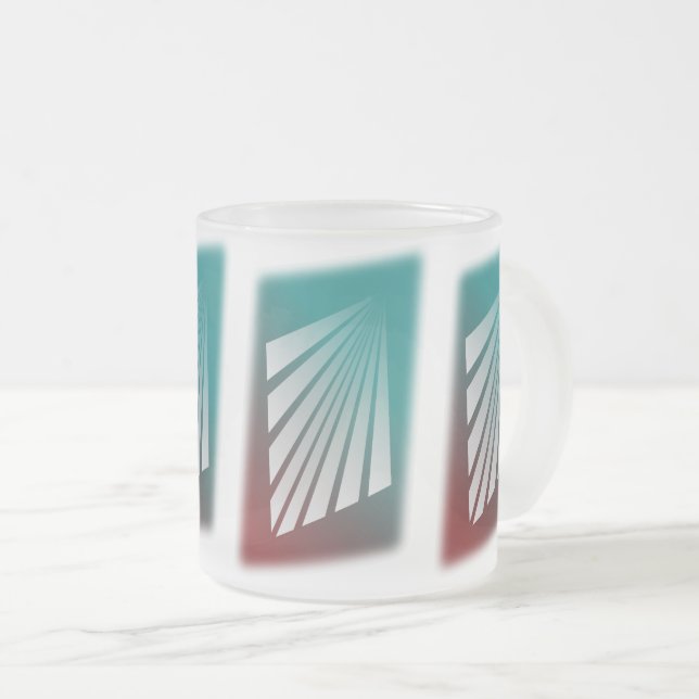 Tasse Givré Rayons blancs sur sarcelle bourguignon (Devant droit)