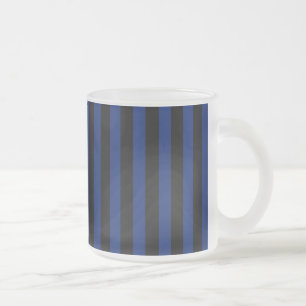Tasse Givré Rayures de bonbon bleues et noires