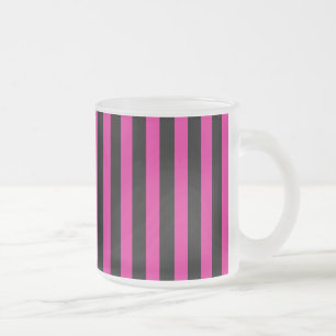 Tasse Givré Rayures de bonbon fuchsia et noir