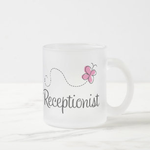 Tasse Givré Réceptionniste rose mignon de papillon