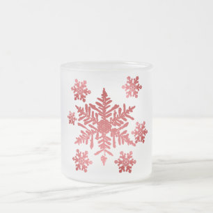 Tasse Givré Red Snowflakes Frosted Christmas Cup
