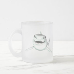 Tasse Givré requin aquarelle souriant gris vert océan animal