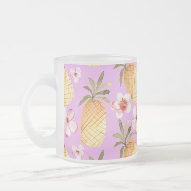 Tasse Givré Retro ananas tropical imprimé sur arrière - plan l (Gauche)