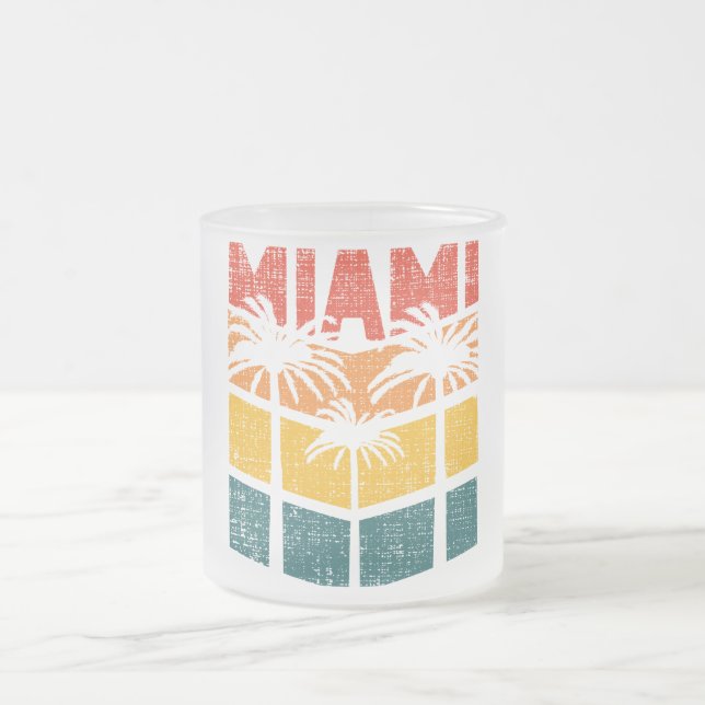 Tasse Givré Rétro Miami Florida Beach Souvenir Palm Tree année (Centre)