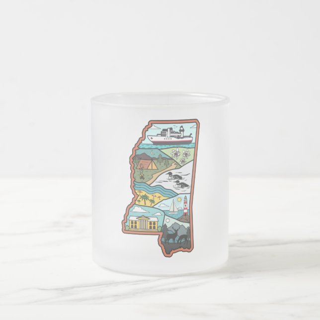 Tasse Givré Retro Mississippi Biloxi Laurel MS State Souvenir (Centre)