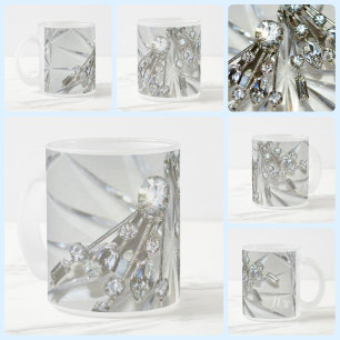 Tasse Givré Rhinestone Art Déco vintage Élégant