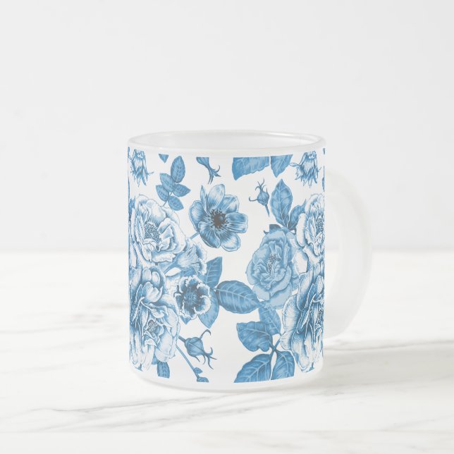 Tasse Givré Rose bleu (Devant droit)