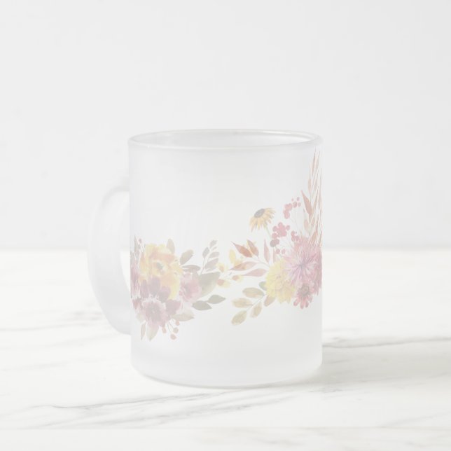 Tasse Givré Rose simple Moderne floral rose pour elle (Devant gauche)