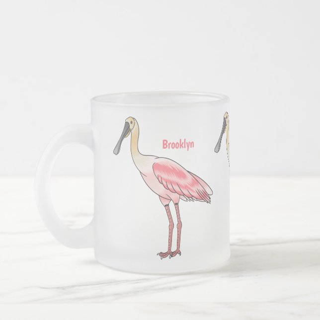 Tasse Givré Roseate spoonbill bird cartoon illustration  (Gauche)