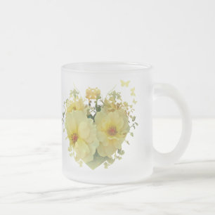 Tasse Givré Roses jaunes à un coeur