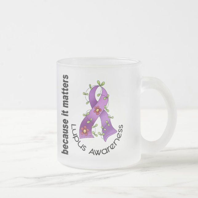 Tasse Givré Ruban 3 de fleur de lupus (Droit)