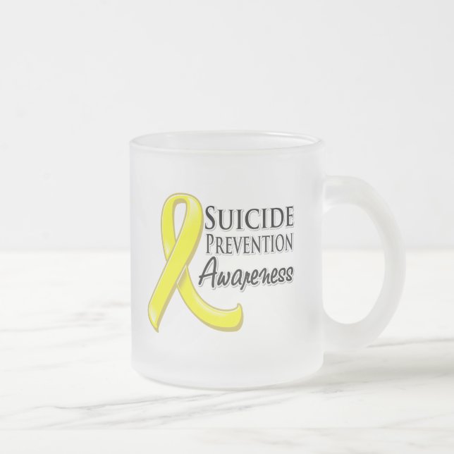 Tasse Givré Ruban de conscience de prévention de suicide (Droit)