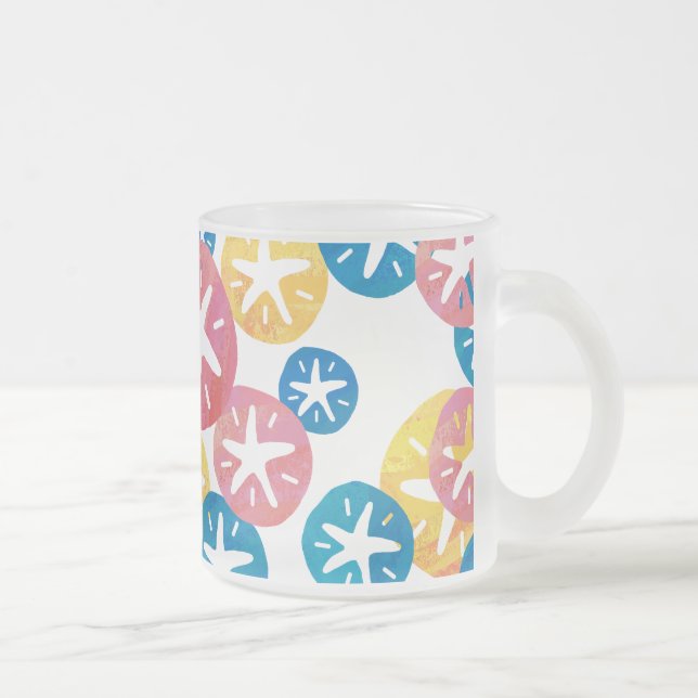Tasse Givré Sable Dollar Jaune Rouge Bleu Motif (Droit)
