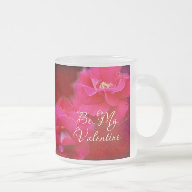 Tasse Givré Saint-Valentin - Romance et Roses rouges (Droit)