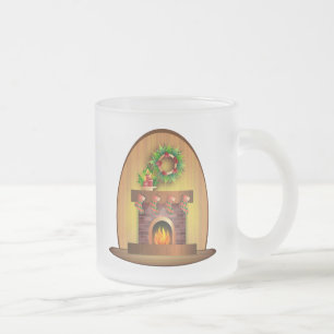 Tasse Givré Salutations de saisons de Noël Chaussettes Cheminé