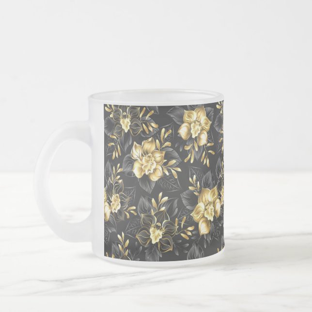Tasse Givré Sans couture avec orchidées de bijoux (Gauche)