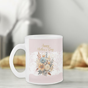Tasse Givré Script élégant Fête des mères rose floral
