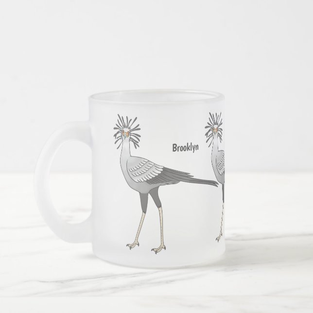 Tasse Givré Secretary bird cartoon illustration  (Gauche)