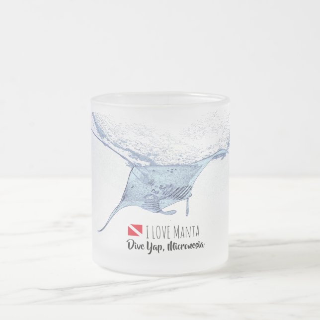 Tasse Givré Silhouette de Manta ray (Centre)