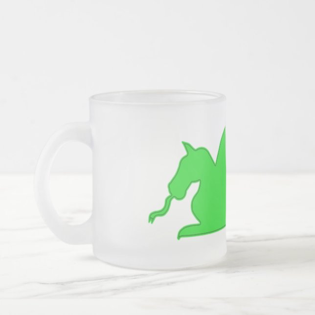 Tasse Givré Silhouette Dragon Vert (Gauche)