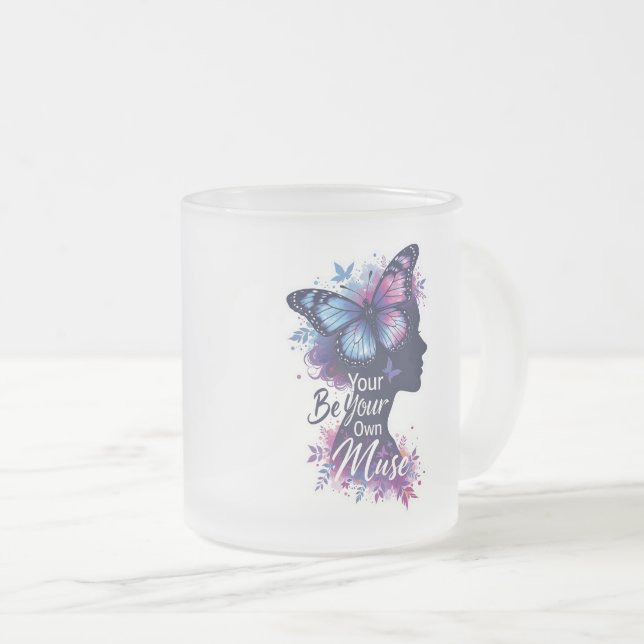 Tasse Givré silhouette papillon, découverte de soi, soyez votr (Devant droit)