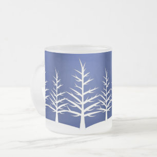 Tasse Givré Silhouettes d'arbre blanc Elégant hiver