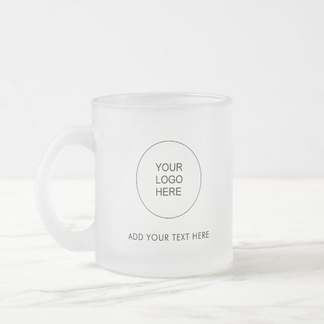 Tasse Givré Simple Modèle Ajouter Entreprise Logo Texte Modern (Gauche)