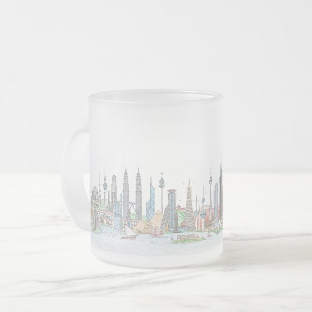 Tasse Givré Skyline du monde (Devant gauche)