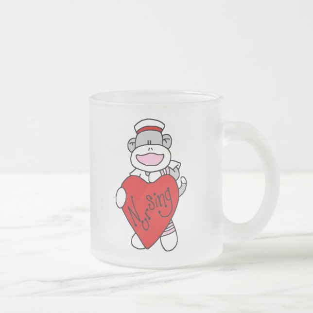 Tasse Givré Sock Monkey I Love Nursing T-shirts et cadeaux (Droit)
