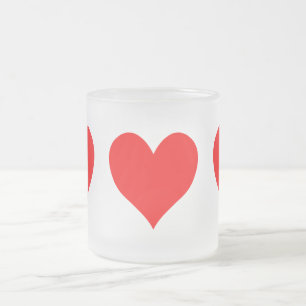 Tasse Givré Solide Rouge Rouge mignon Coeur