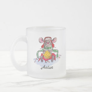 Tasse Givré Souris de fromage de Noël Joyeux personnalisé