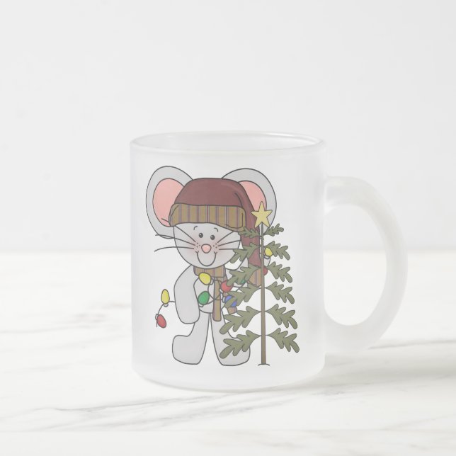 Tasse Givré Souris de Noël décorant l'arbre (Droit)