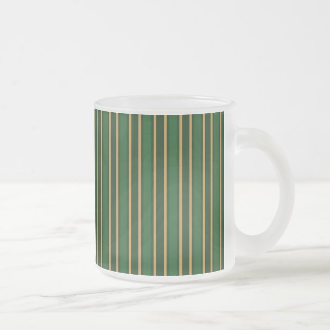 Tasse Givré Springbok vert et or bonbons rayures (Droit)