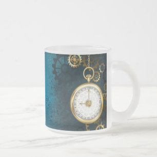 Tasse Givré Steampunk Arrière - plan turquoise avec Gears