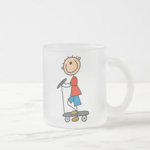 Tasse Givré Stick Figure Boy sur Scooter