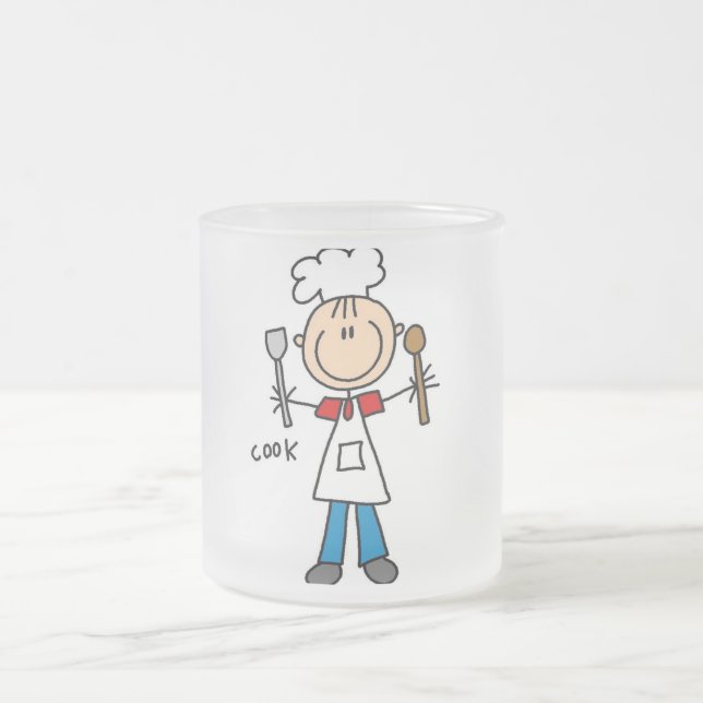 Tasse Givré Stick Figure Cook T-shirts et cadeaux (Centre)