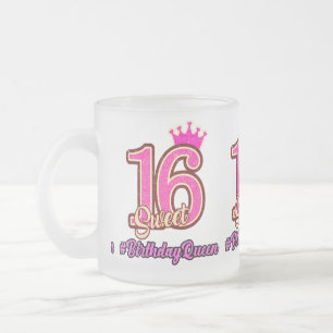 Tasse Givré Sweet sixteen Princesse Crown, reine du 16e annive