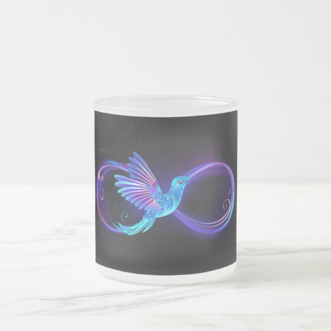 Tasse Givré Symbole de Neon Infinity par Glowing Hummingbird (Centre)