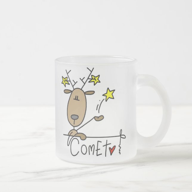 Tasse Givré T-shirts et cadeaux de Noël de renne de comète (Droit)