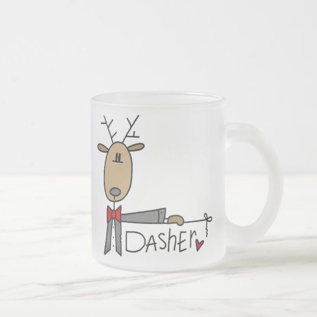 Tasse Givré T-shirts et cadeaux de Noël de renne de Dasher (Droit)
