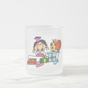 Tasse Givré T-shirts Fille aux Cheveux Bruns avec Cadeaux d'An